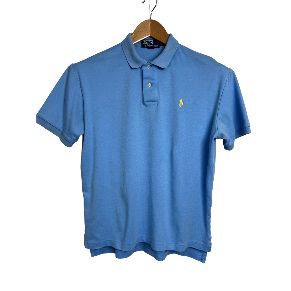 Polo Ralph Lauren Polo Mens M Blue Short Sleeve Pique Cotton Classic Fit G11